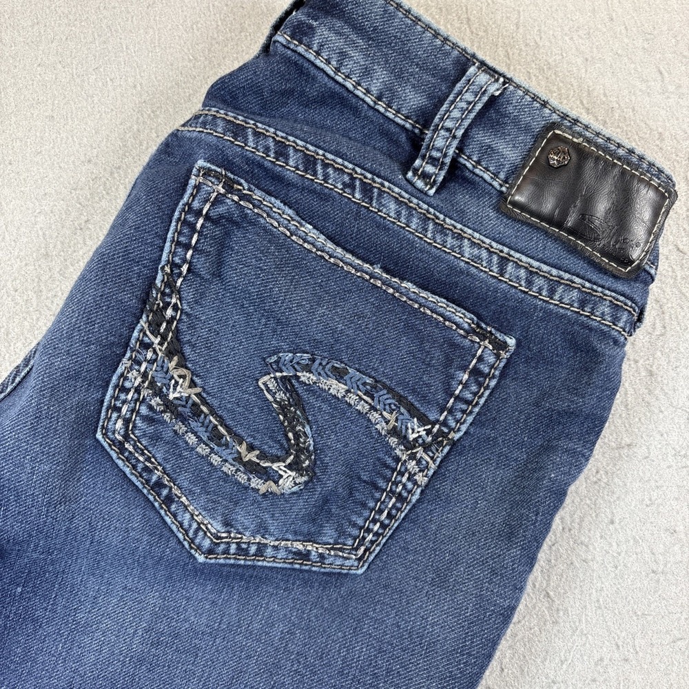 Silver Jeans Suki Mid JOGA‎ Jeans Womens 32x31 Mid Rise Distressed Denim